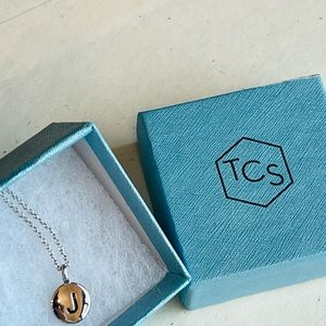 Silver plated “J” Necklace with gift box